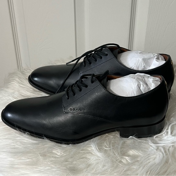 Coach Men's Derby BLACK leather Size 8, NWOB - Picture 1 of 6